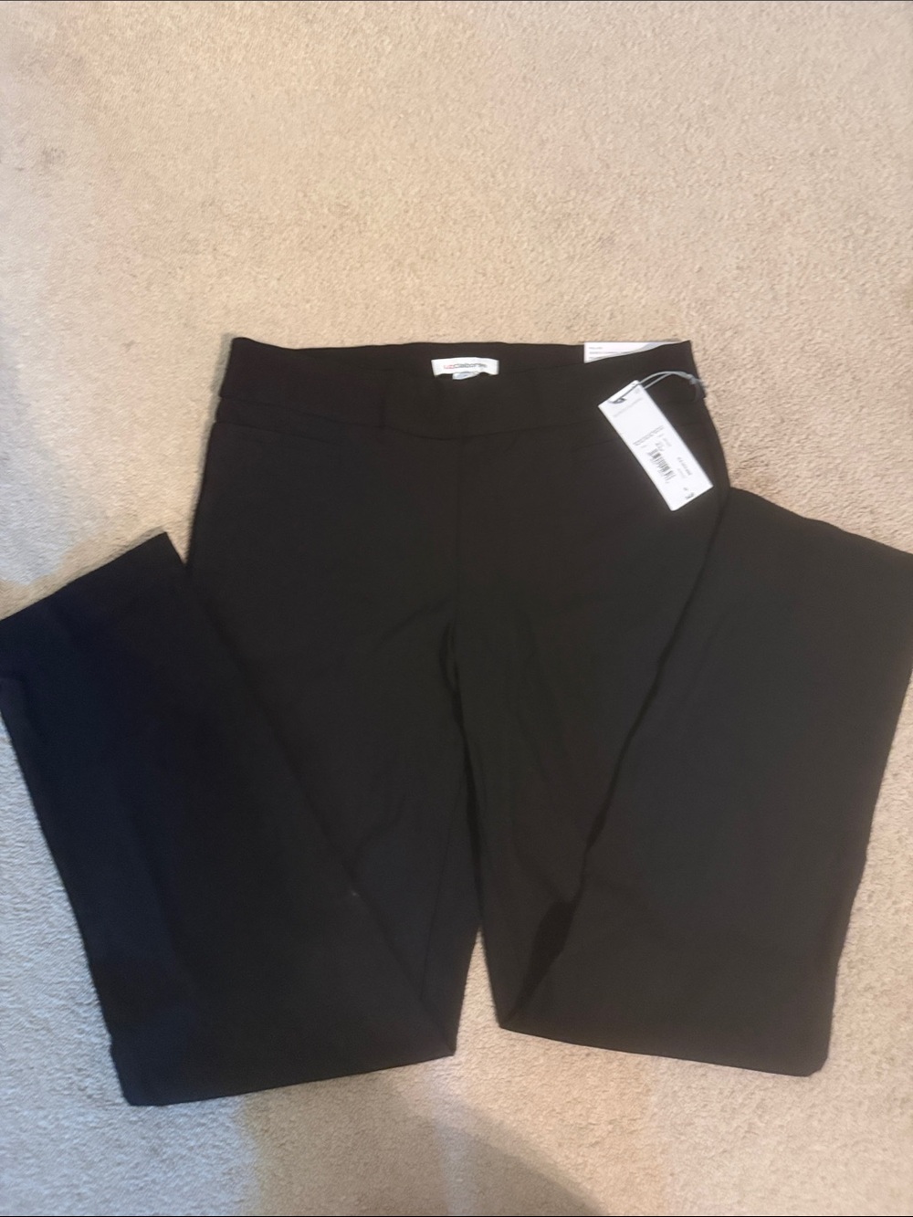 Liz Claiborne “Lisa” Black Stretch Slim Trousers Straight Leg